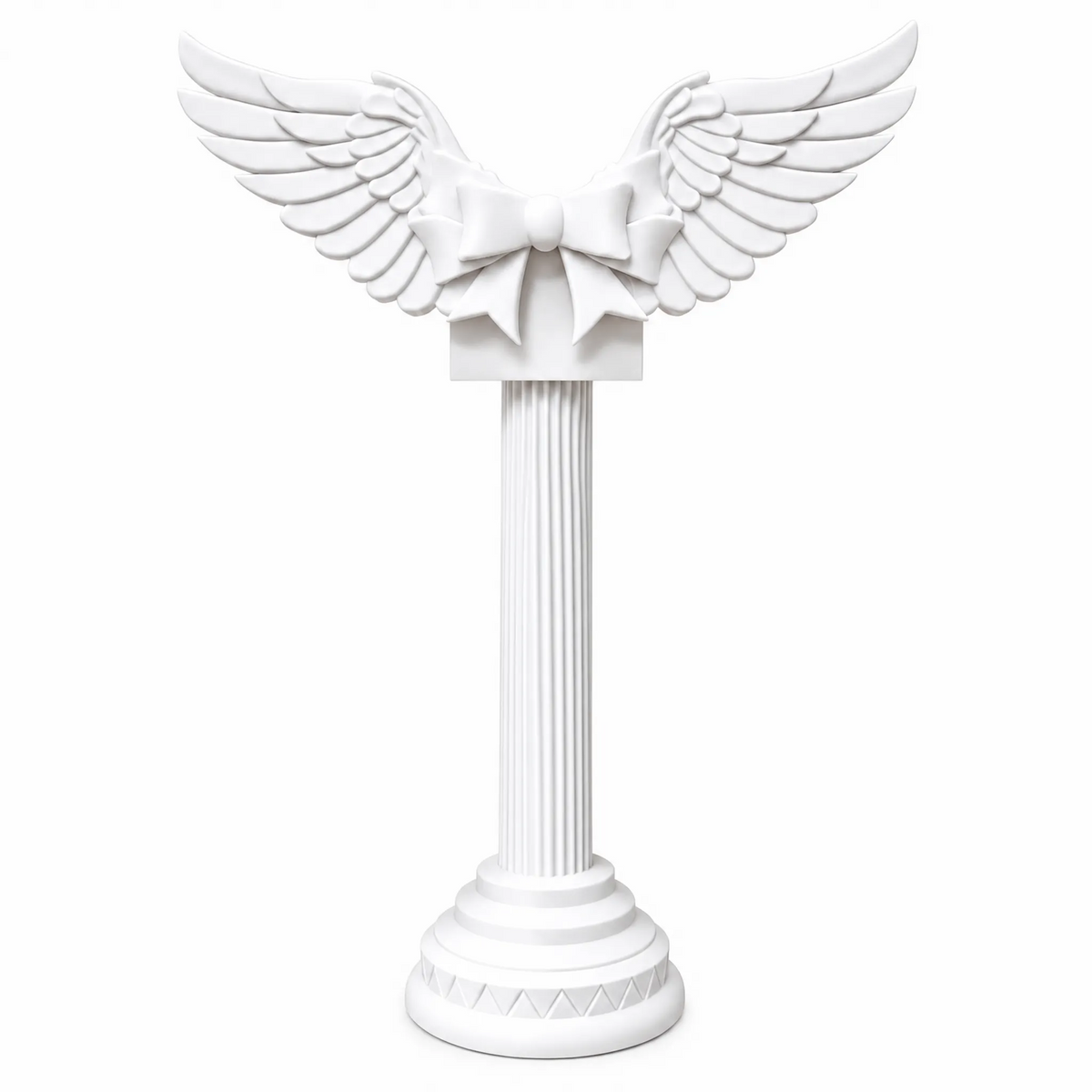 Angel Wings Headphone Stand | White Roman Column Headset Holder