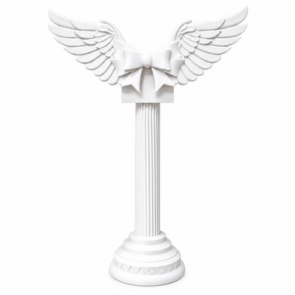 Angel Wings Headphone Stand | White Roman Column Headset Holder